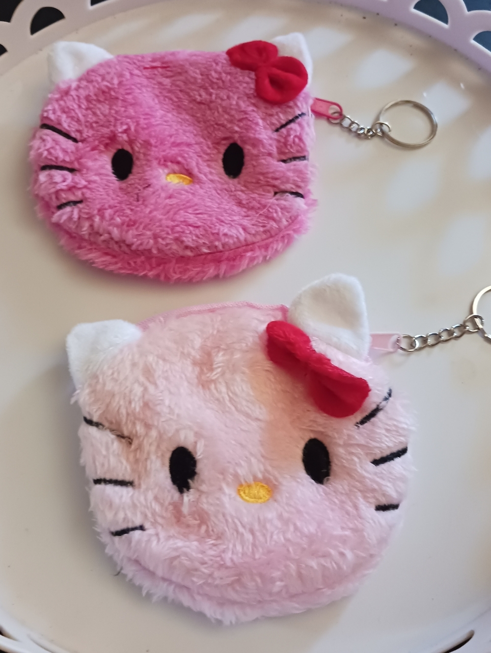Plush Kitty Keychain Coin Pouch - Pink